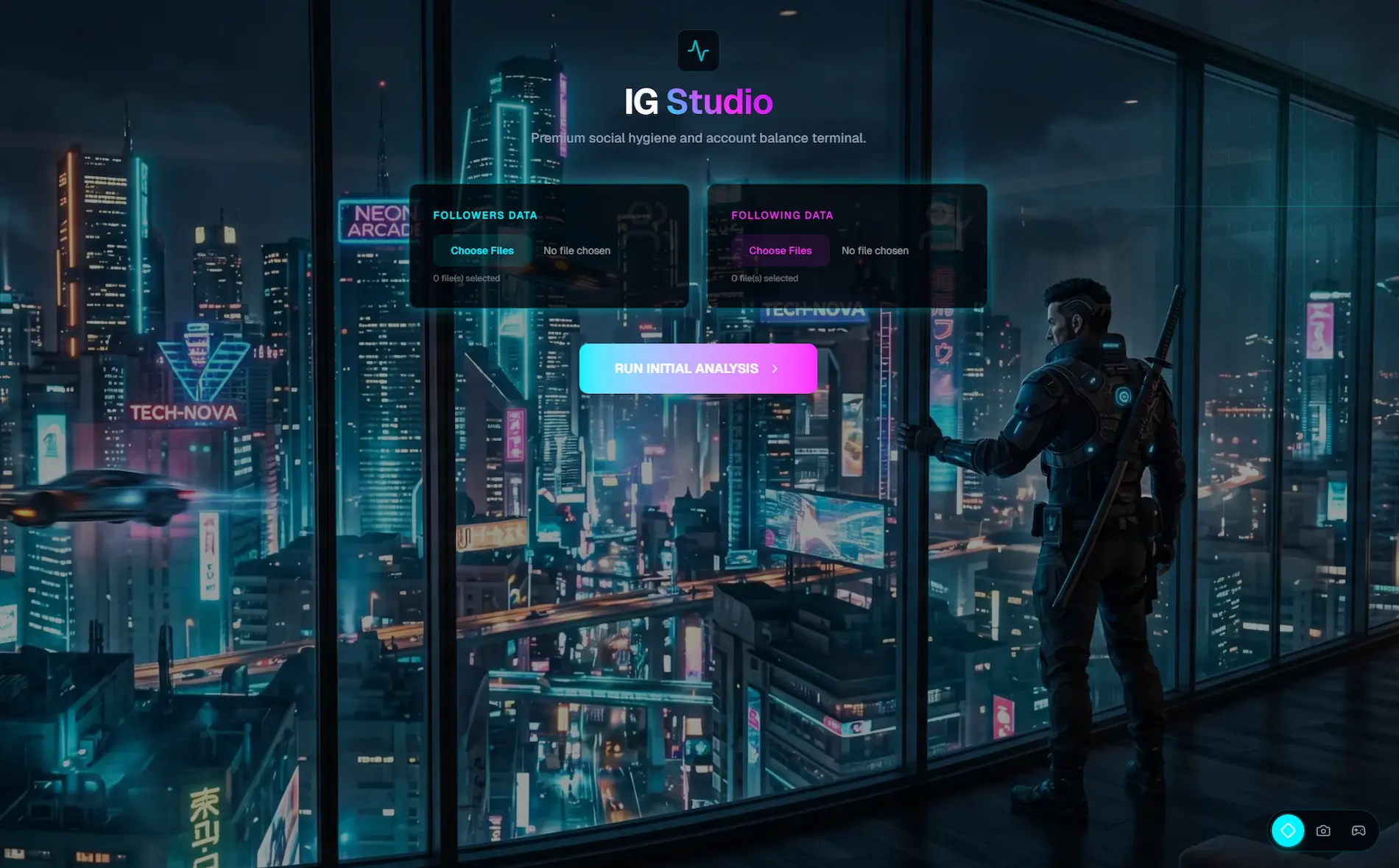 IG Studio Social Analytics & Safe Automation Dashboard Mockup