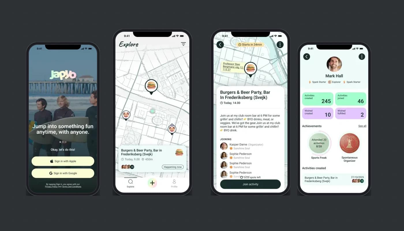 Japyo Cross-platform React Native Mobile Application Showcase Mockup