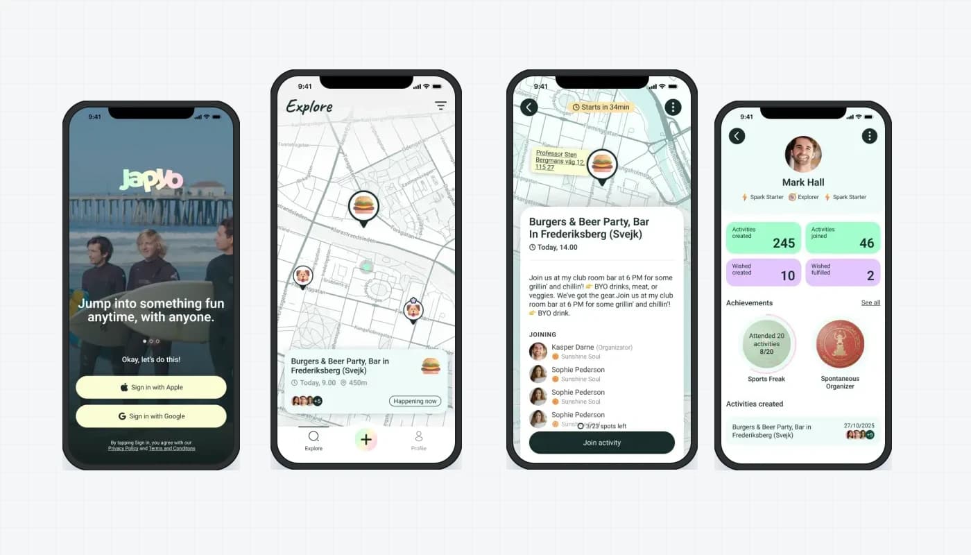 Japyo Cross-platform React Native Mobile Application Showcase Mockup