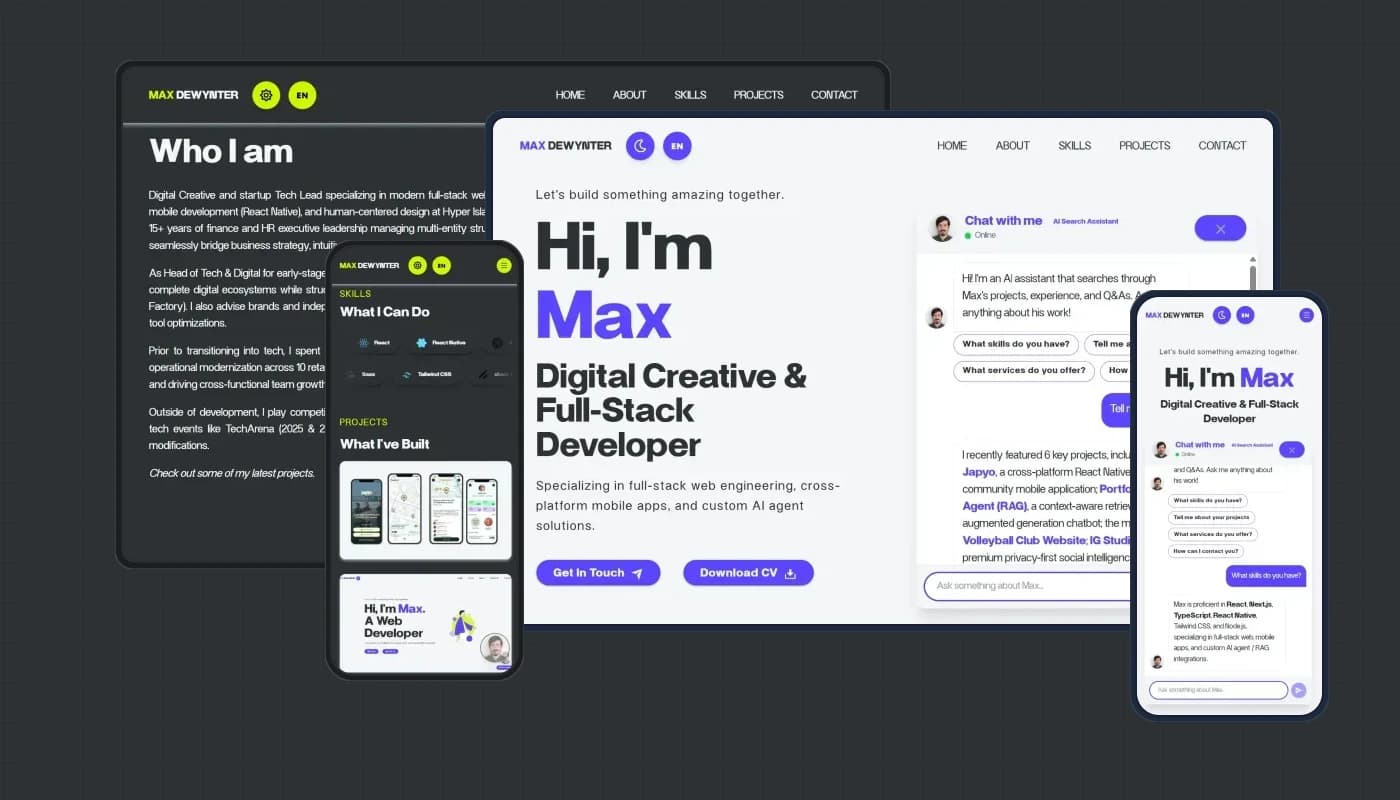 AI Powered Portfolio RAG Chatbot Interface