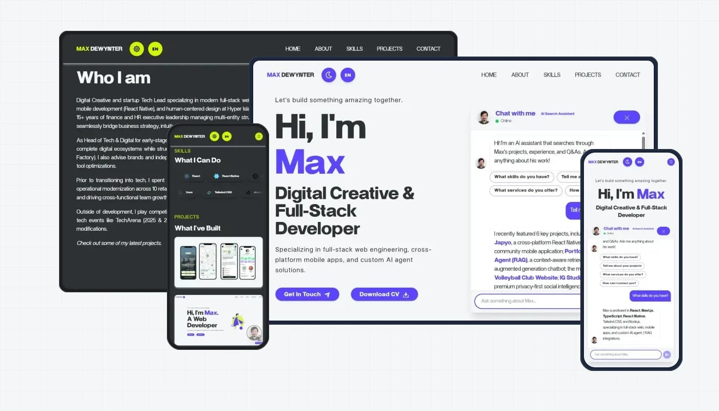 AI Powered Portfolio RAG Chatbot Interface